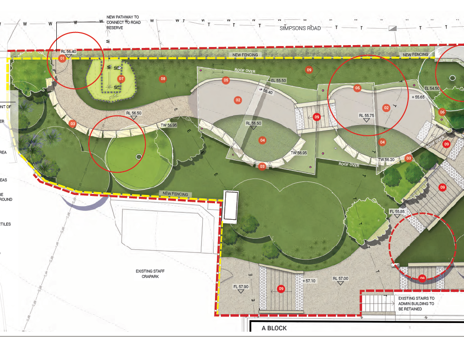 Stop, drop and go area proposed site plan